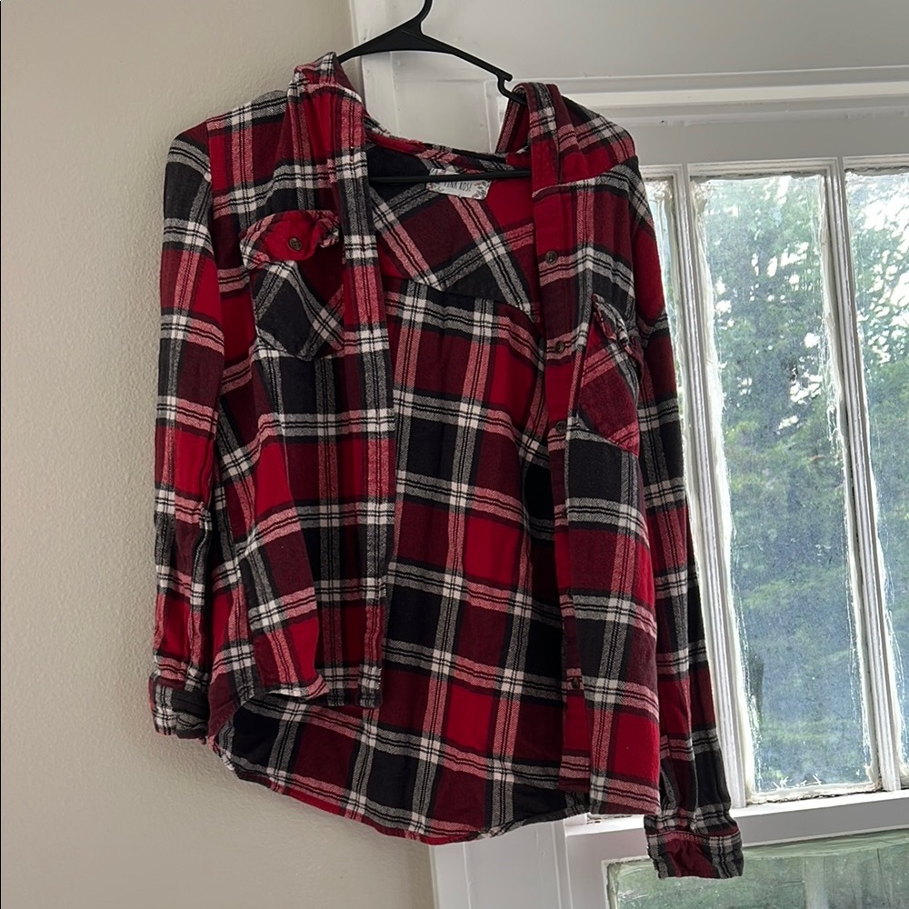 Pink Rose Red and Black Plaid Jacket